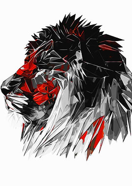 Lion Red Black