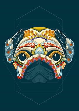 colorful pug