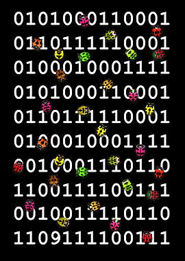Code with bugs on black