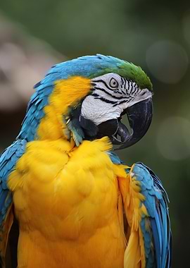 Yellow blue Macaw