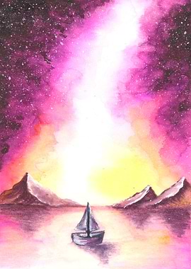 Aquarelle By hand horizon