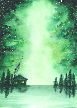 Aquarelle by hand nature