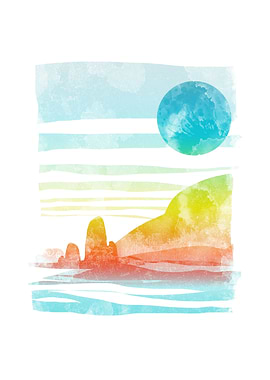 landscape painted with tea