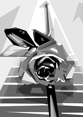rose black and white
