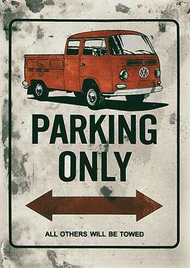Volks T2 cab parking red