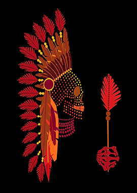 Skull icon wearing america