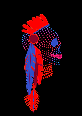 African skull halftone