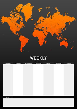 Weekly Planner grey orange