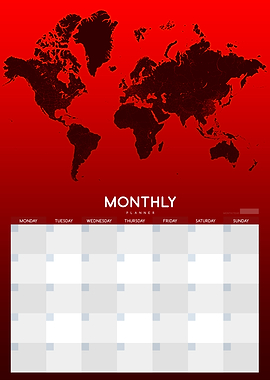 Monthly Planner red