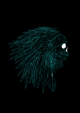 A skull icon wearing Ameri