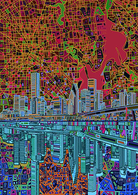 Houston city abstract