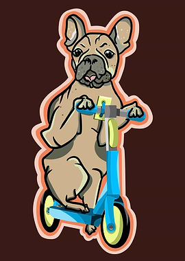 French Bulldog Scooter