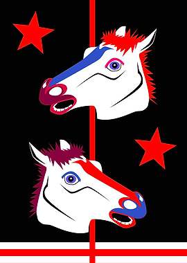 Pop art background horses