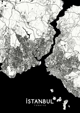 Istanbul map white
