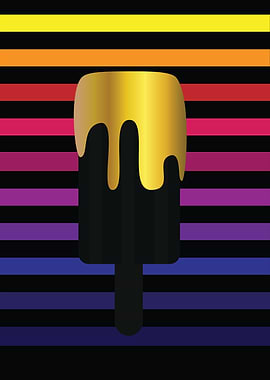 Ice cream colorful gold