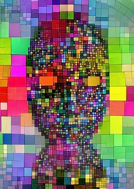 Mysterious colorful mask