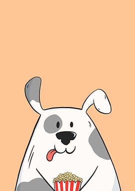 Sheep Dog With Popcorn