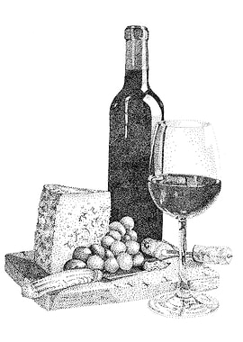 Fine wine and fine cheese