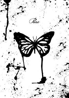 Ink splatter butterfly