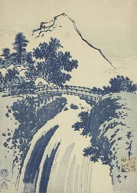 Landscape with waterfall