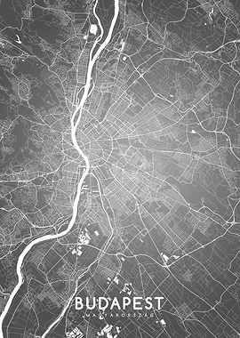 Budapest map BW