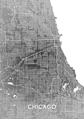 Chicago map BW