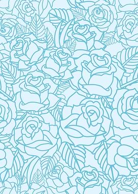 Blue and White Roses