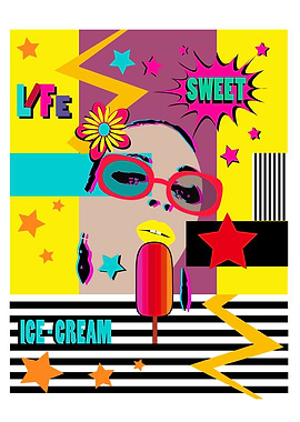Girl with ice cream pop