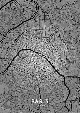 Paris map BW