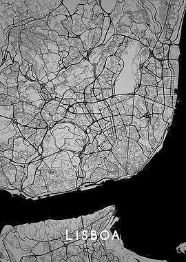 Lisboa map BW