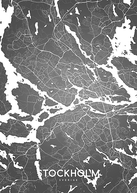 Stockholm map BW
