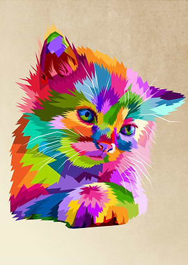 adorable colorful cute cat