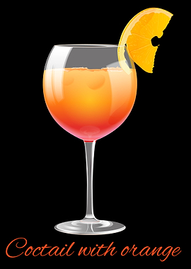 Coctail with orange black