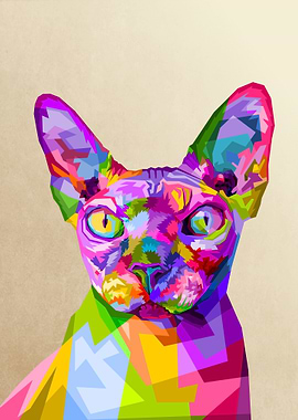 colorful sphynx cat