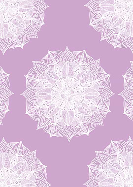 White Mandala on Purple