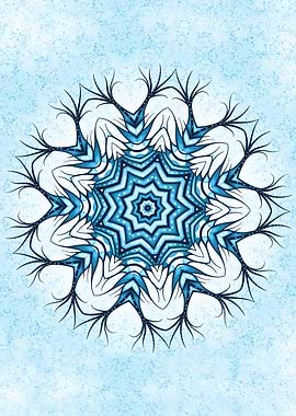 Snowflake Mandala In Blue