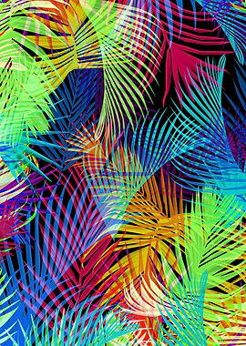 Colorful palm pattern