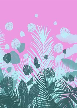 Tropical pattern pink