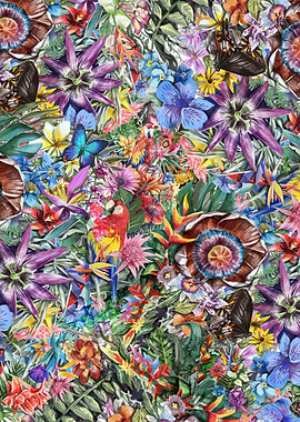 Tropical pattern colorful