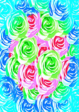 colorful rose pattern