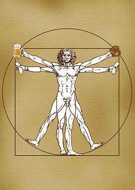 Vitruvian Beer Drinker