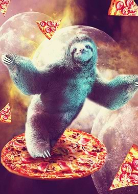Space Sloth With Pizza