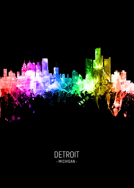 Detroit Michigan Skyline