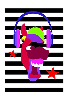 Horse head headphones mus