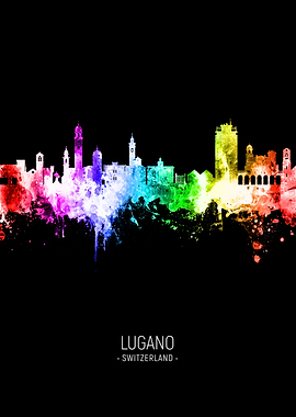 Lugano Switzerland Skyline