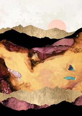 Mauve and Gold Mountains