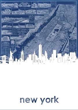 New York skyline map 2