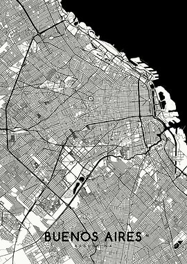 Buenos Aires map white