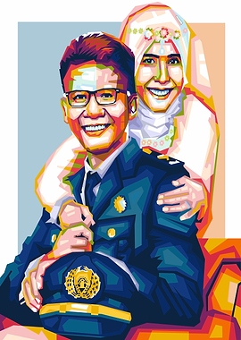 Family in WPAP Pop Art
