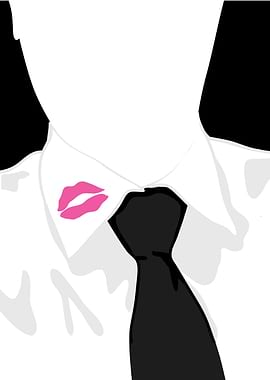 man collar lipstick